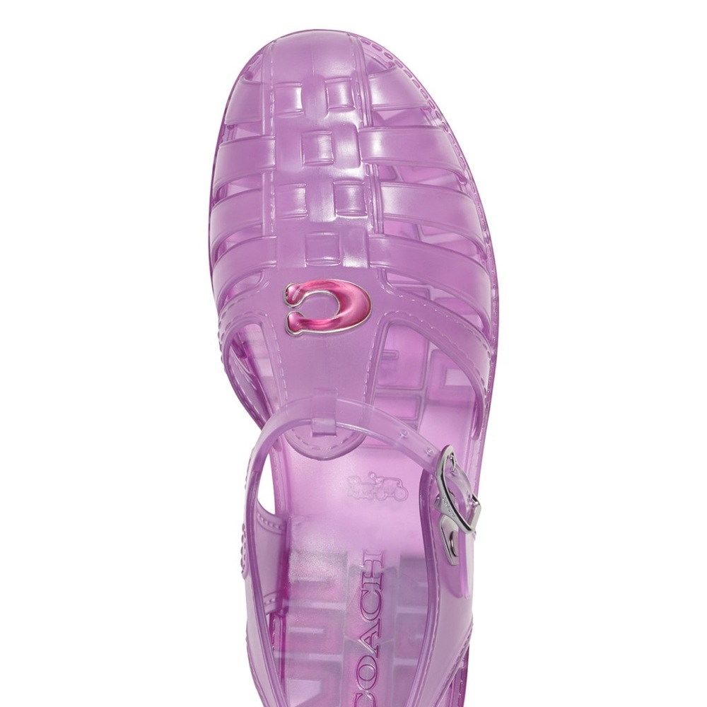 COACH Jelly Glitter Fisherman Flat Sandals Sz 8 new